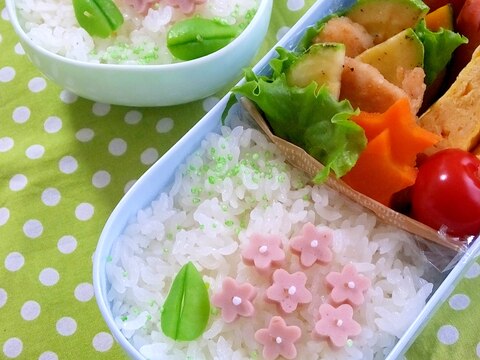 簡単キャラ弁☆アジサイのお弁当♪